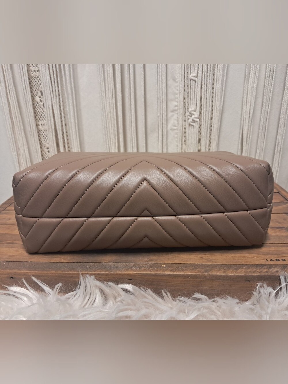 Quince Italian Leather Quilted Convertible Crossbody Bag - Dark Taupe - Picture 7 of 9